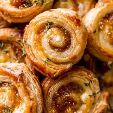 Delicious Fig and Goat Cheese Pinwheels on a serving platter