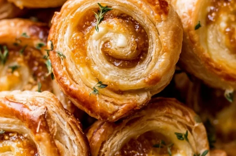 Delicious Fig and Goat Cheese Pinwheels on a serving platter