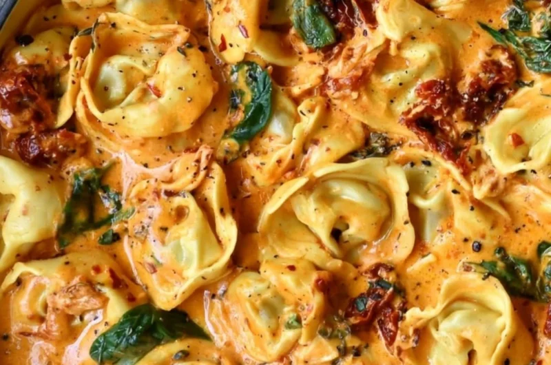 Delicious Marry Me Tortellini served with fresh herbs and tomatoes