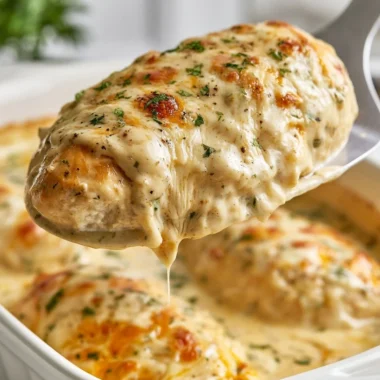 Delicious smothered sour cream chicken served on a plate