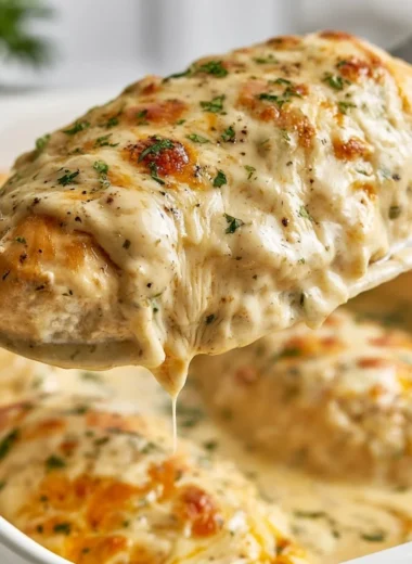 Delicious smothered sour cream chicken served on a plate
